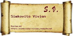 Simkovits Vivien névjegykártya